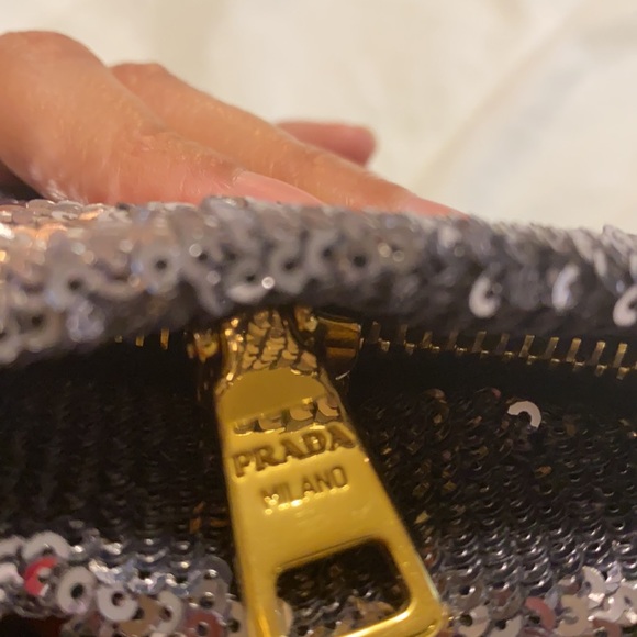 Prada Multicolor Sequin Top Zip Pouch - Picture 5 of 8